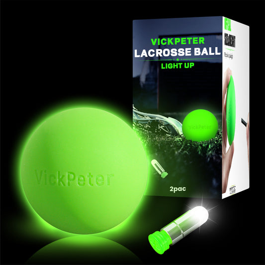 VICKPETER Lacrosse Ball Glow in The Dark Lacrosse Ball 2 Pack Light Up Lacrosse Balls Perfect Lacrosse Gifts for Boys,Girls Led Lacrosse Ball